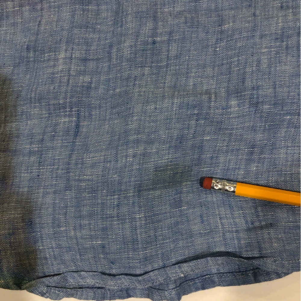 Bohio Men’s 100% Blue linen button up Size large - Picture 9 of 11